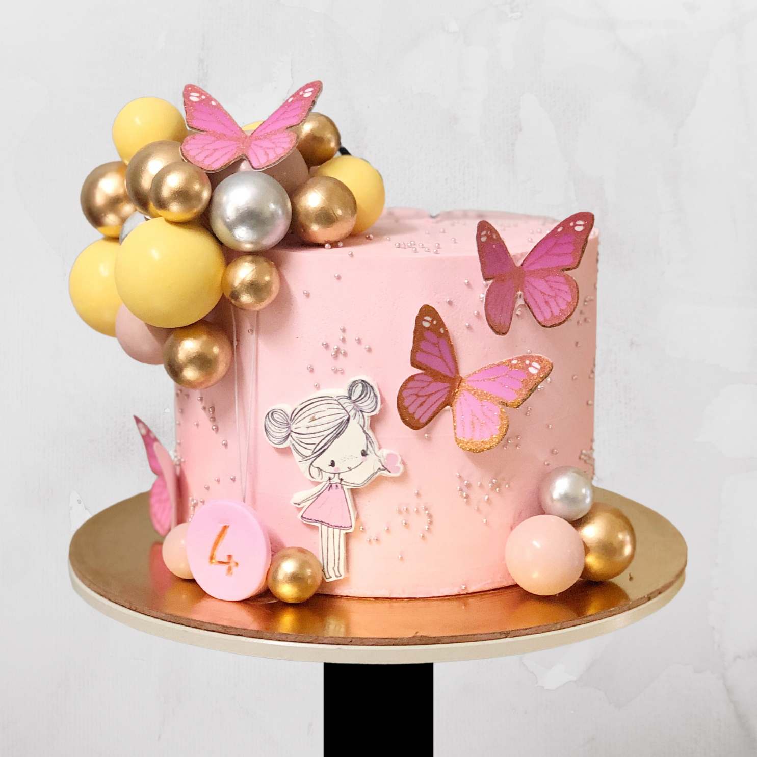 Pink Butterfly Birthday Cake for Girls ? Custom Design